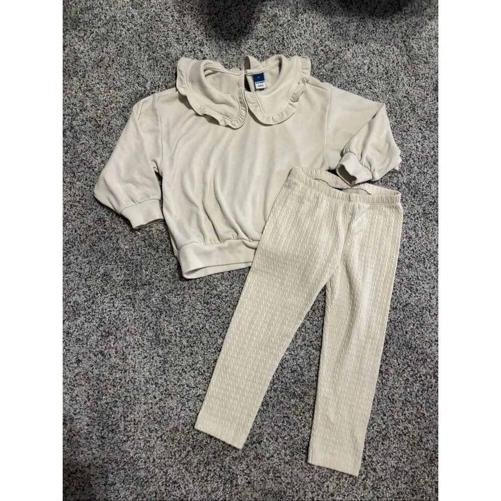 ❤️Old Navy Ruffled Collar Sweatshirt & Leggings Sz3T